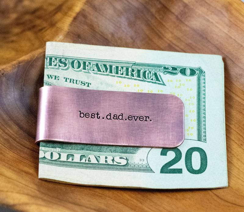 Benutzerdefinierte Kupfer Geld Clip - Personalisierte Rustikale Geld-Clip Geschenk Für Ihn Maskuline Beste Papa Überhaupt Vatertagsgeschenk von woobiebeans