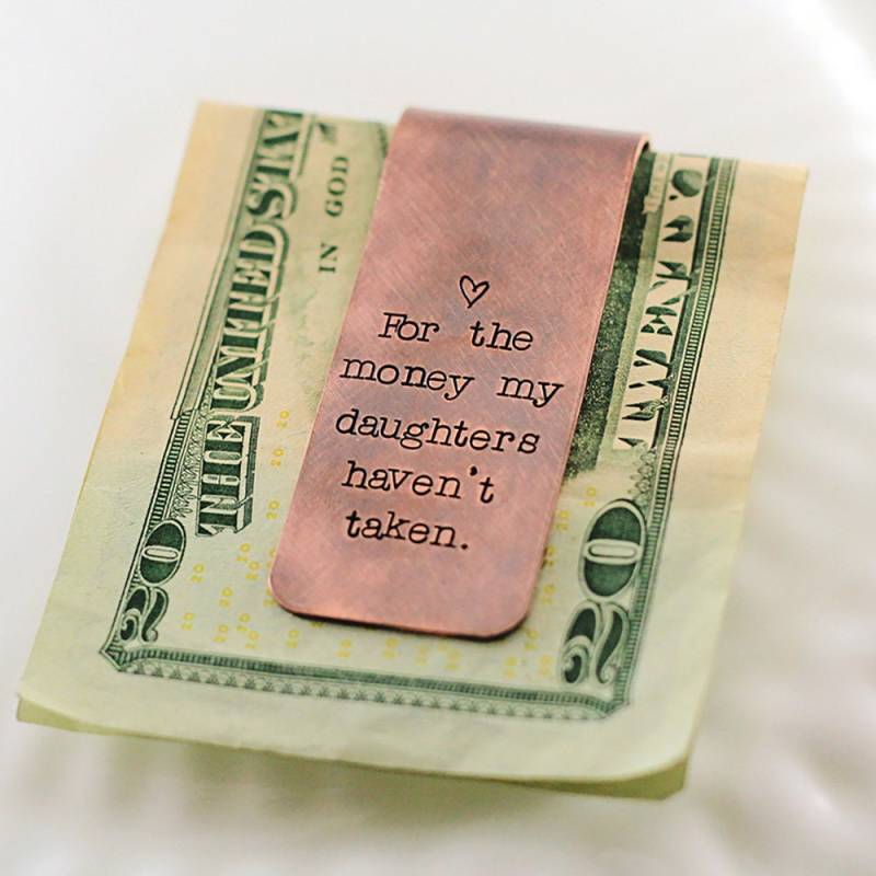 Custom Kupfer Geldscheinklammer - Personalisiertes, Rustikales Geschenk Für Papa von woobiebeans