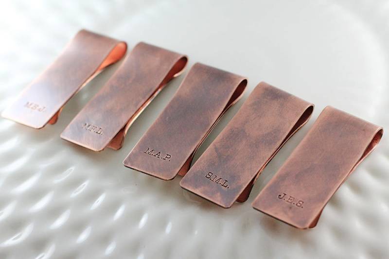 Personalisierte Kupfer Geldscheinklammer - Personalisiertes Rustikales Monogramm Geschenk von woobiebeans