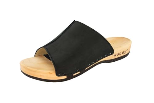 woody Damen Anja Clog Pantolette, Nero, 43 EU woody Damen Anja Clog Pantolette, Nero, 43 EU von woody