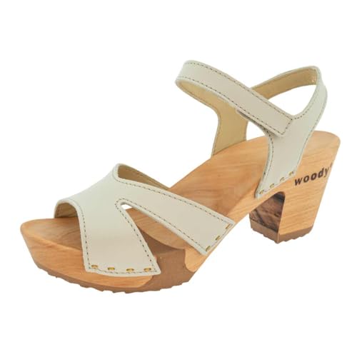 woody Damen Carmen Clog Sandalette, Creme, 38 EU woody Damen Carmen Clog Sandalette, Creme, 38 EU von woody
