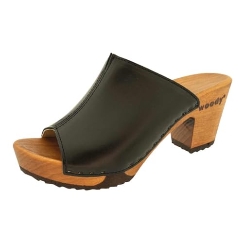 woody Damen Elly Clog Pantolette, Nero, 37 EU von woody
