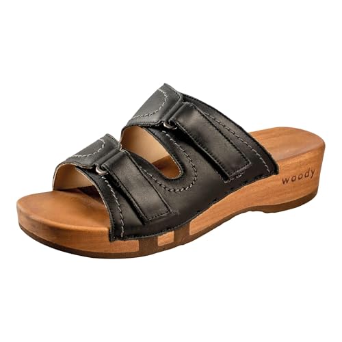 woody Damen Melina Clog Pantolette, Schwarz, 37 EU von woody