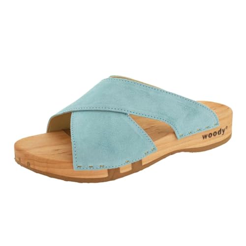 woody Damen Mila Clog Pantolette, Baby Blue, 36 EU woody Damen Mila Clog Pantolette, Baby Blue, 36 EU von woody