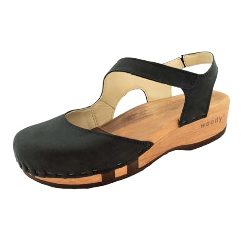 woody Damen Nicole Clog Sandale, Nero, 42 EU woody Damen Nicole Clog Sandale, Nero, 42 EU von woody