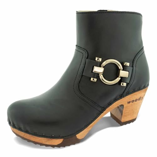 woody Damen Tara Clog Stiefelette, Schwarz, 42 EU von woody