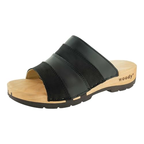woody Damen Yvonne Clog Pantolette, Schwarz-Nero, 38 EU von woody