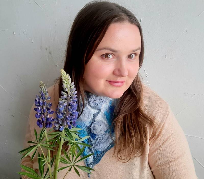 Handgefertigte Merino Wolle Filz Schal Krawatte Gemütlicher Kragen Akzent von woolDesign