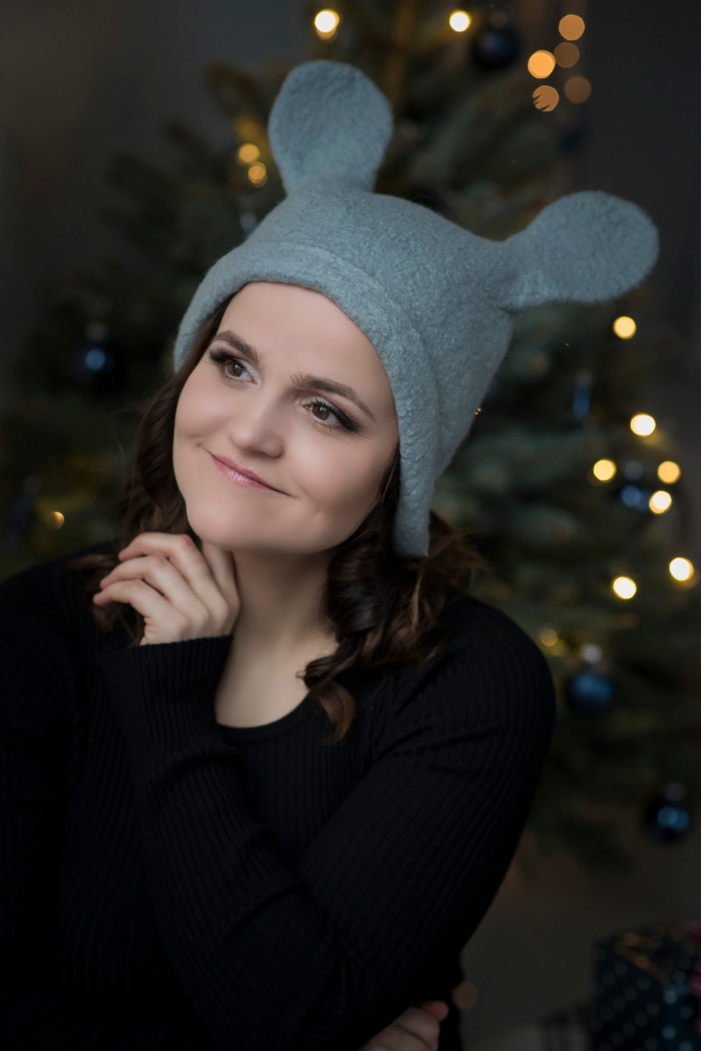 Gefilzte Wollhut Mit Ohren Graue Merino Wintermütze von woolDesign