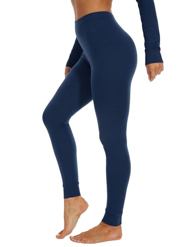 woolcano 100% Merino Wolle Damen Unterwäsche, Thermounterwäsche Leggings Funktionsunterhosen Marineblau S von woolcano