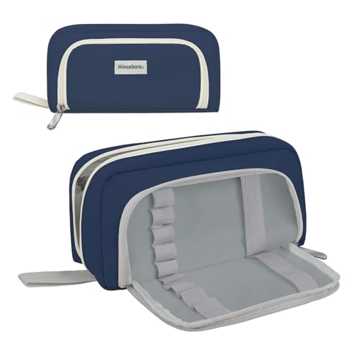 wooshwa Federmäppchen Federmappe Federtasche Etui Stifte 6 Fach, Große Kapazität Pencil Case Mäppchen Schlampermäppchen für Jungs Jungen Mädchen Teenager Erwachsene - Marineblau wooshwa Federmäppchen Federmappe Federtasche Etui Stifte 6 Fach, Große Kapazität Pencil Case Mäppchen Schlampermäppchen für Jungs Jungen Mädchen Teenager Erwachsene - Marineblau von wooshwa