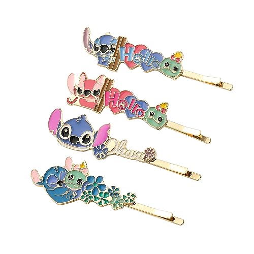 4pcs Stitch Haarspange, Mädchen Hai Clip, Anime Haarnadeln, Cartoon Haarnadeln, Kinder Haarnadeln, Side Pony Haarnadeln, Student Haarnadeln, Mädchen Haarnadel von wopin