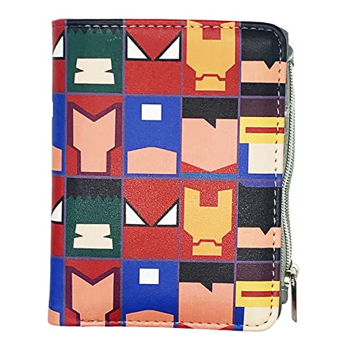 wopin Marvel Geldbörse Kinder, Kinder Geldbörse Jungen,Superhelden Portemonnaie für Jugendliche Jungen,Marvel Superhelden Geschenke,Bifold PU Leder Kleine Geldbörse,11.8 x 9 cm von wopin