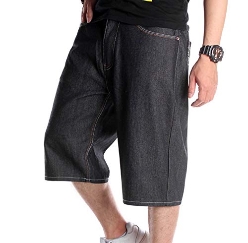 Herren Hip Hop Jeansshorts Hellbalu Hipster Style Baggy Jeans Shorts Street Dance Shorts von worclub