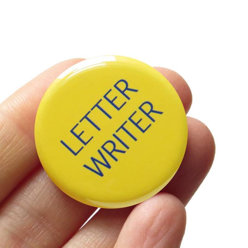 Letter Writer 1.25" Pinback Button Brief Schreiben Pen Pal Geschenk Snail Mail Pin von wordforwordfactory