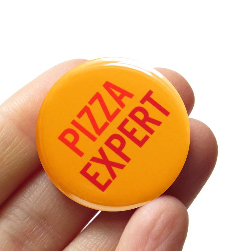 Pizza Expert Pin 3, 25 "Lustiger Button Pizza-Liebhaber-Geschenk." von wordforwordfactory