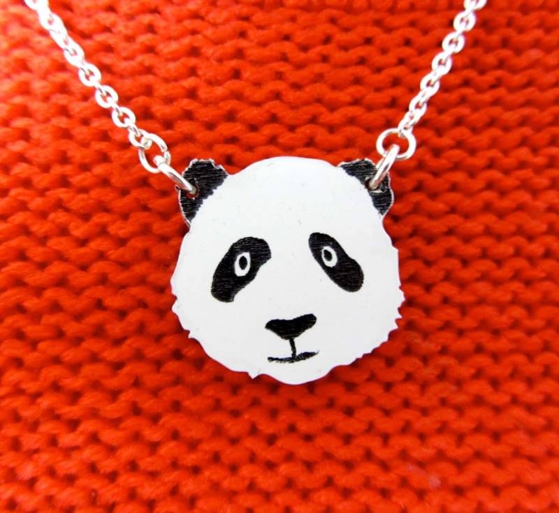 Acryl-Laser Geschnitten Panda Halskette von workingclasp