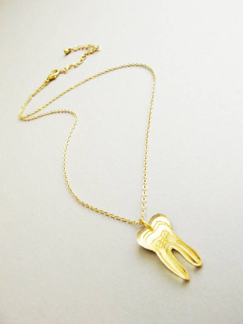 Gold Zahn Laser Geschnitten Acryl Anhänger von workingclasp