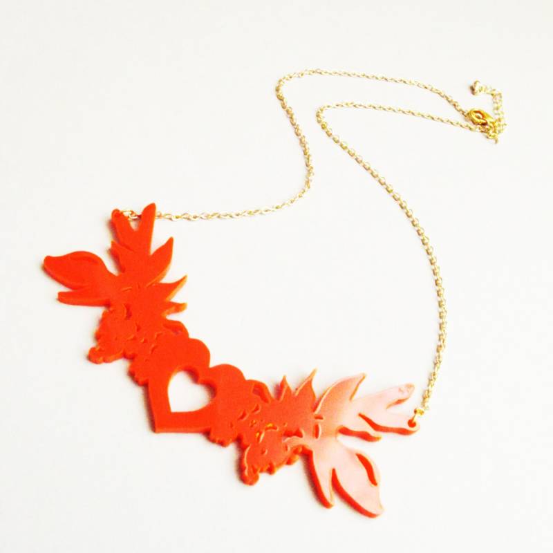 Herz-statement-Halskette Aus Rotem Acryl von workingclasp