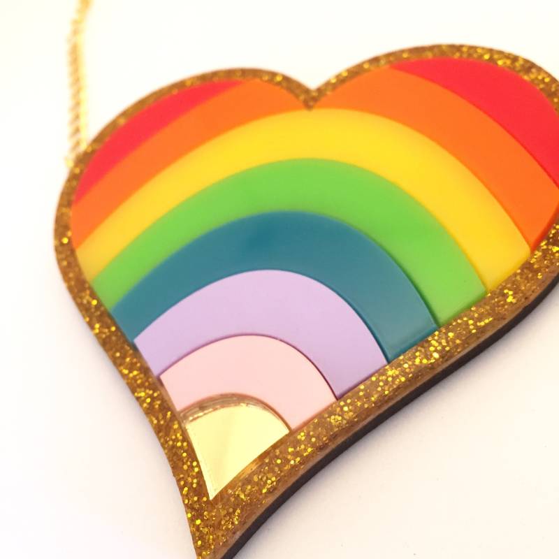 Regenbogen-Herz-Halskette von workingclasp