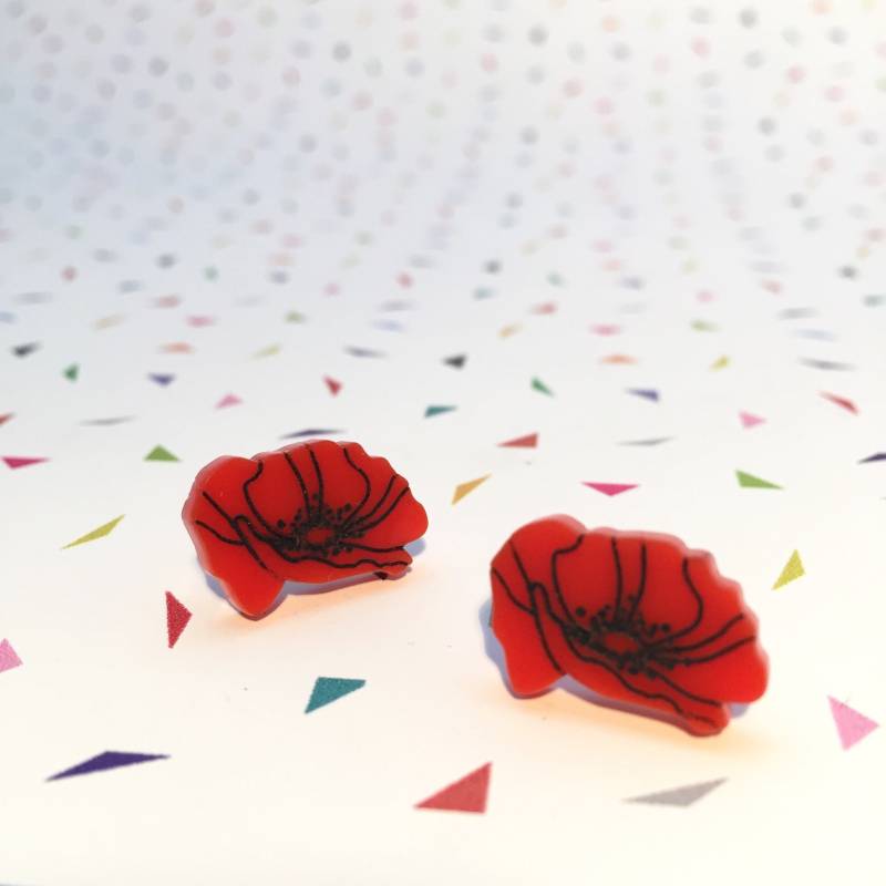 Roter Mohn Erinnerung Ohrringe von workingclasp