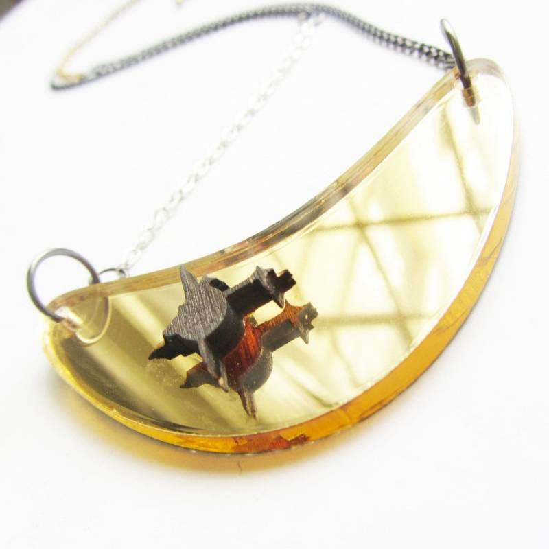 star Trek Halskette Laser Geschnitten Gold Acryl von workingclasp