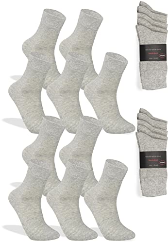 world wide sox | 10 Paar graue Premium Socken aus Baumwolle | 39-42 von world wide sox