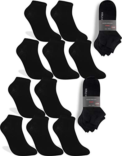 world wide sox | 10 Paar schwarze Premium Sneaker Socken aus Baumwolle | 35-38 von world wide sox