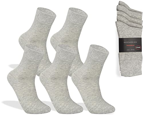 world wide sox | 5 Paar graue Premium Socken aus Baumwolle | 39-42 von world wide sox