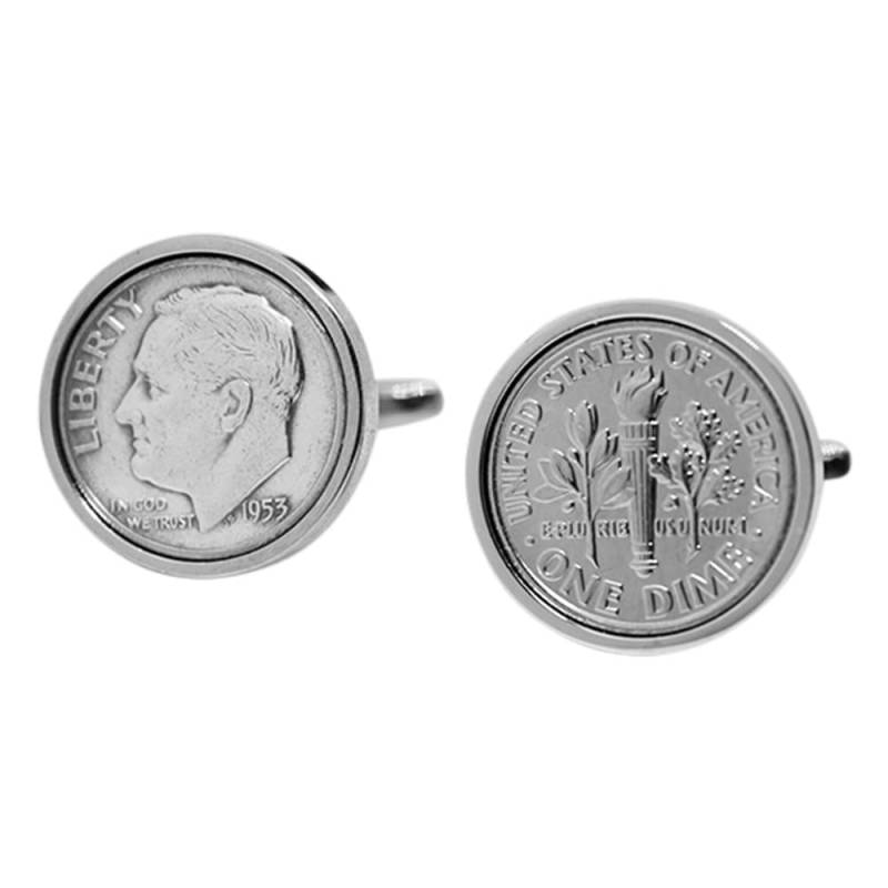 1953 Dime Manschettenknöpfe 70.geburtstag Geschenk, Us Münzschmuck von worldcoincufflinks