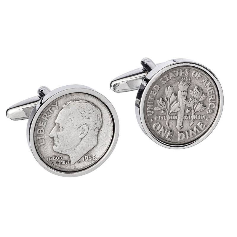 1958 Geburtstag Manschettenknöpfe Handgefertigt Aus Echtem Silber von worldcoincufflinks