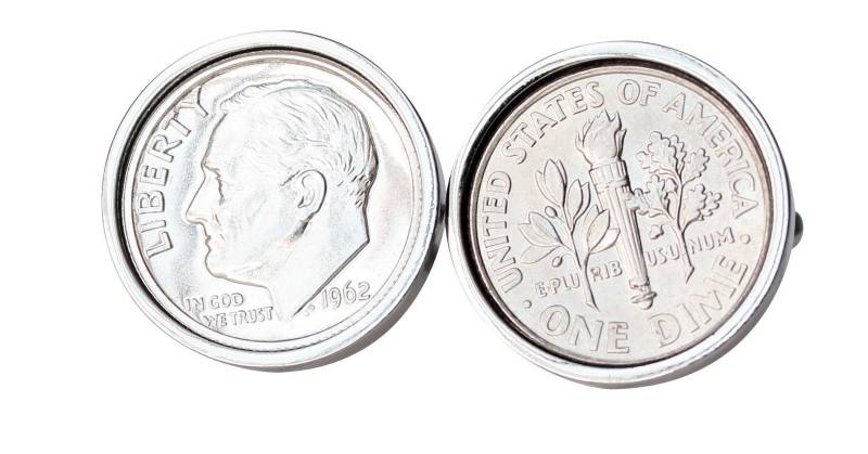1962 Dime Manschettenknöpfe Handgefertigtes Glücksmünzen Geschenk Zum Geburtstag von worldcoincufflinks