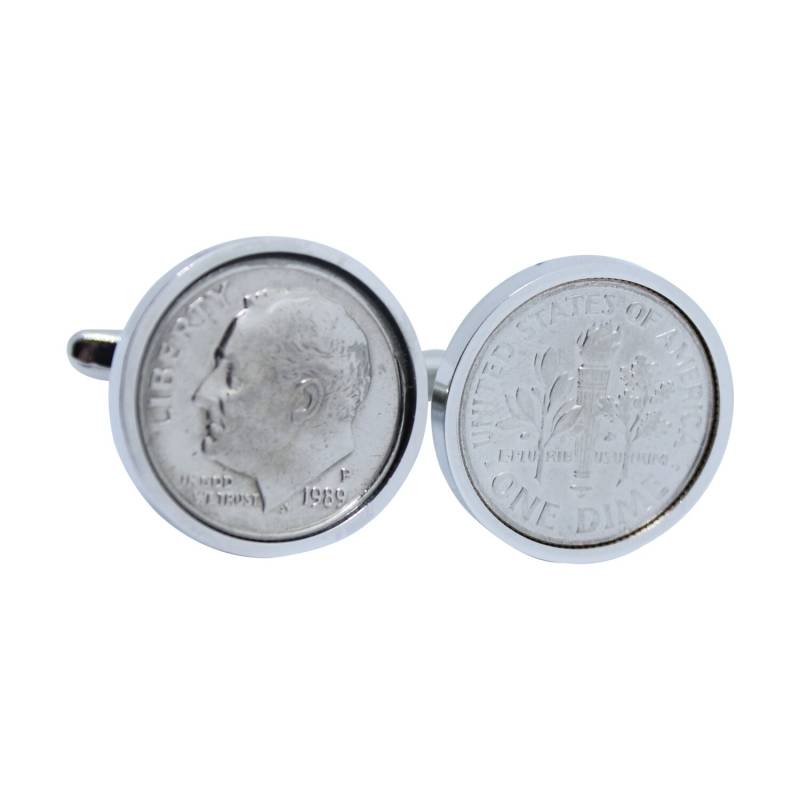 1989 American Dime Manschettenknöpfe - Perfektes Geschenk Für Männer Echte Münze von worldcoincufflinks