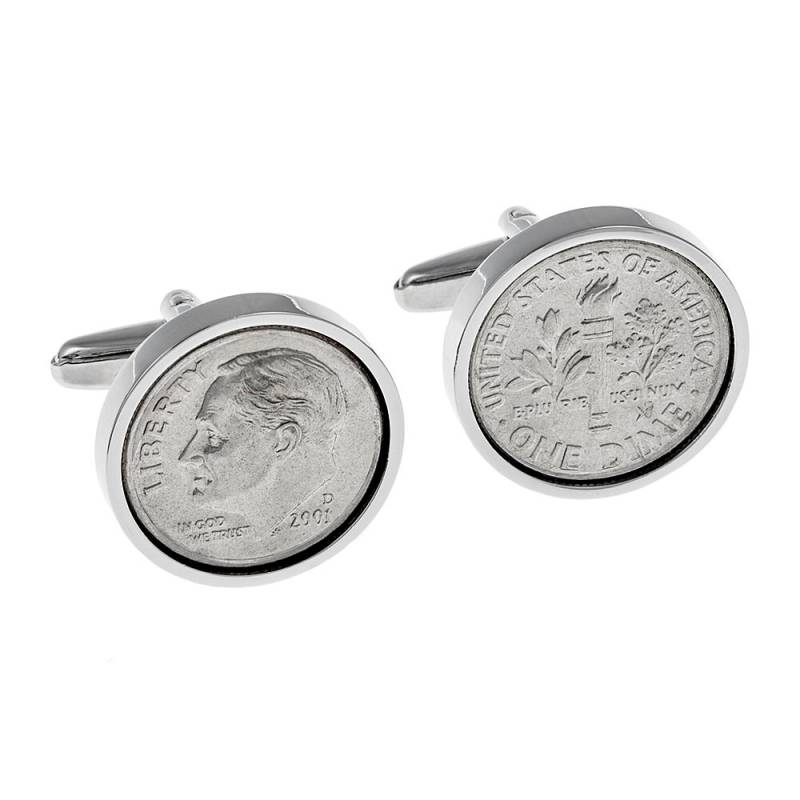 2001 American Dime Manschettenknöpfe - Perfektes Geschenk Für Männer Echte Münze von worldcoincufflinks