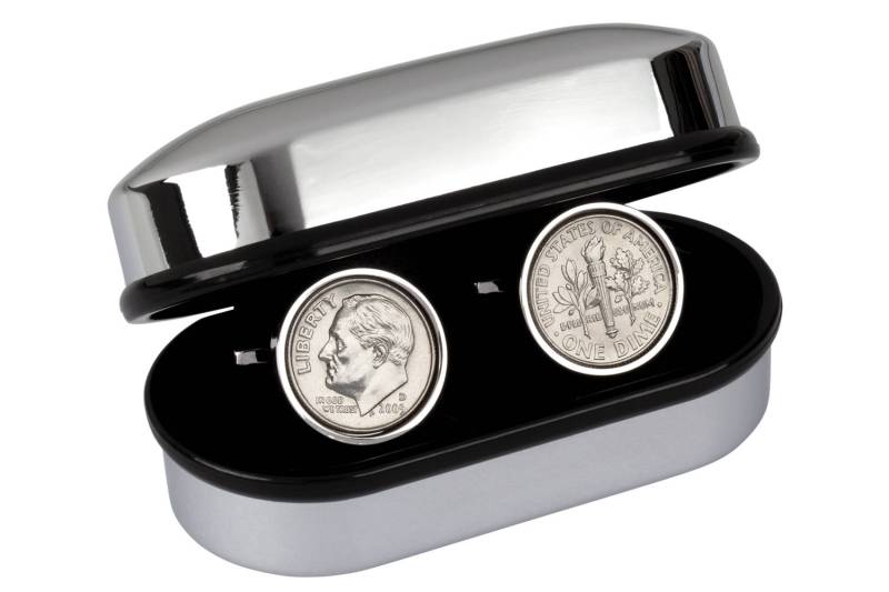 Handgemachter Schmuck - Us Dime 1947 Münze Manschettenknöpfe Vintage Geschenk Glücksmünze Glücksgeschenk Für Männer Jahr Münze, Geburtstag von worldcoincufflinks