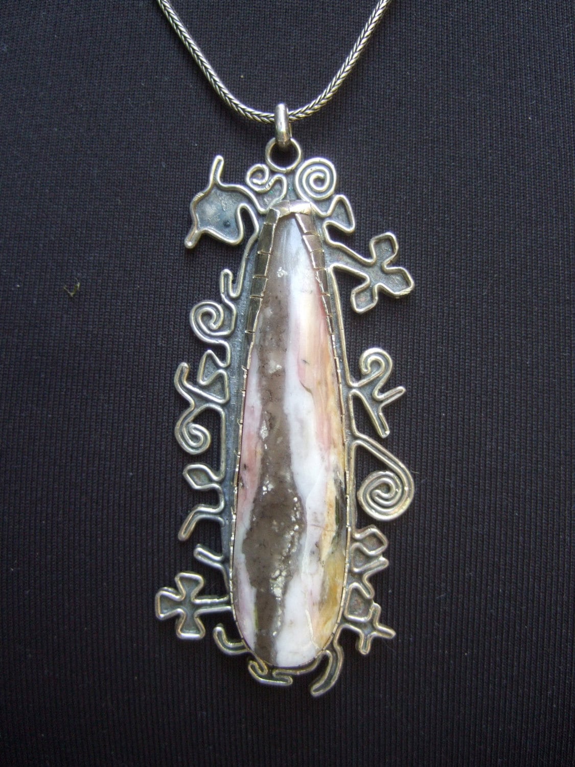 925Er Großer Achat Anhänger Kette Halskette 925Er Großer Achat Anhänger Kette Halskette von worldmarketproductio