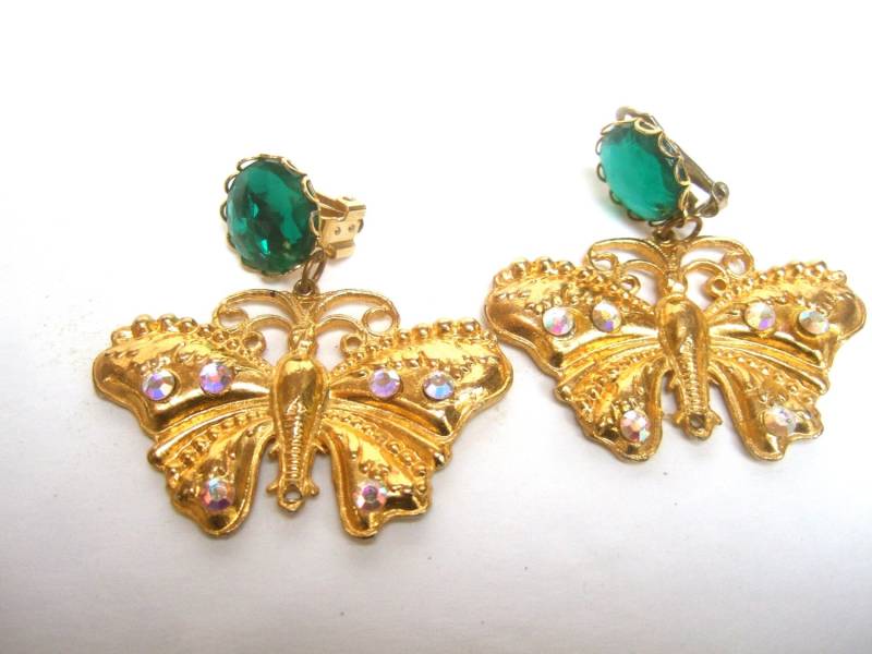 Vergoldete Medtal Glitzer Strass Schmetterling Ohrringe Vergoldete Medtal Glitzer Strass Schmetterling Ohrringe von worldmarketproductio