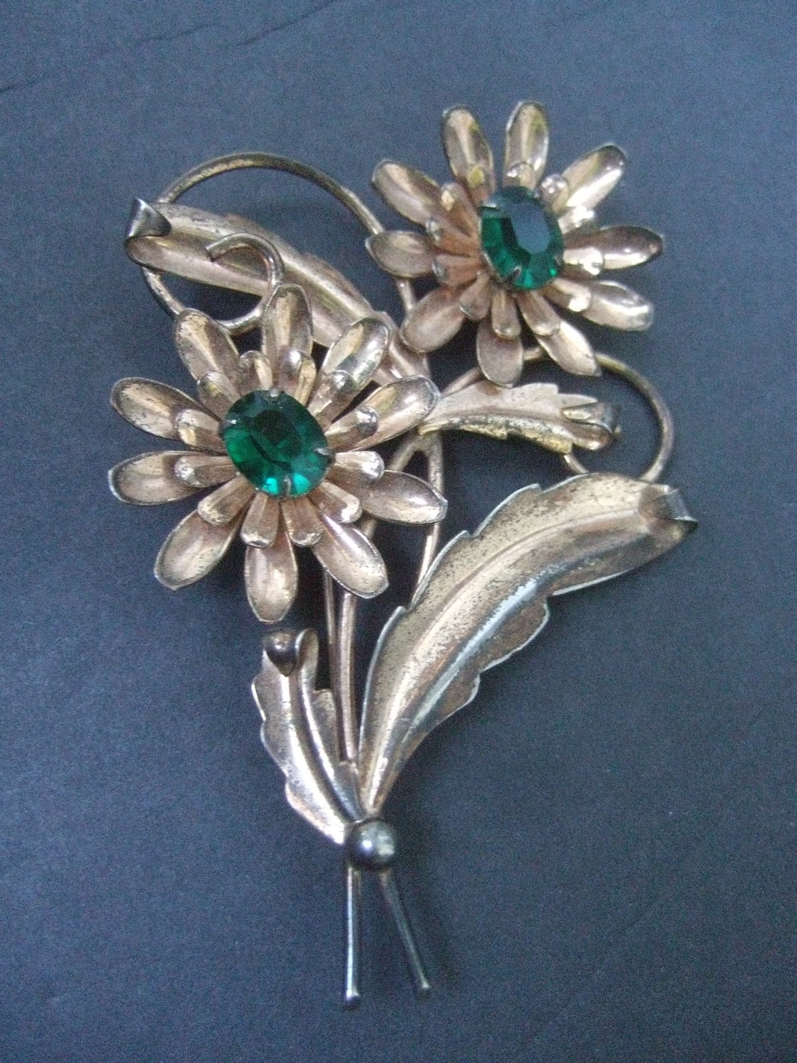 sterling Vermeil Crystal Spray Blumenbrosche C 1950 sterling Vermeil Crystal Spray Blumenbrosche C 1950 von worldmarketproductio