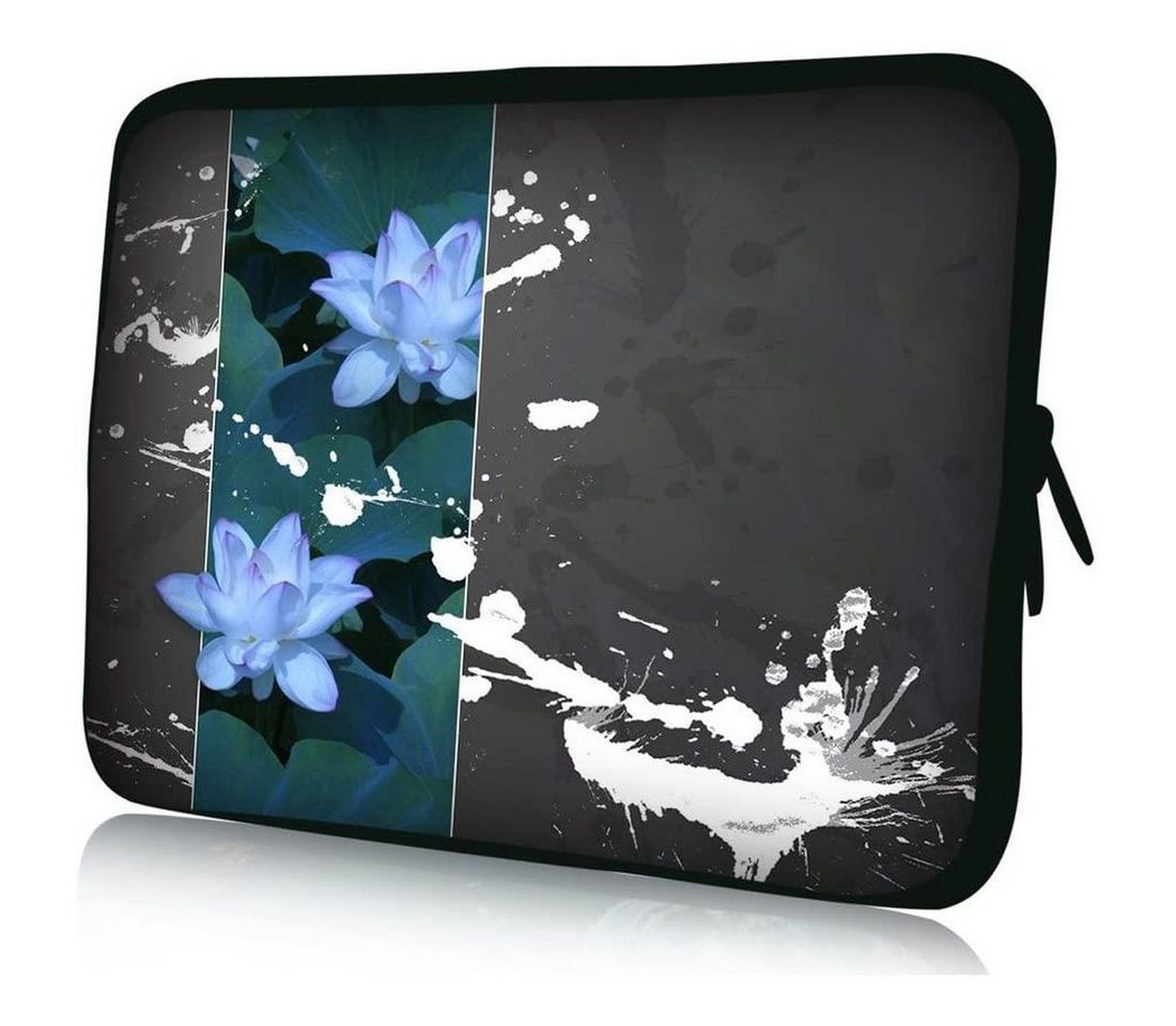 wortek Laptoptasche für Laptops bis 15,4, Seerose Grau Blau, Wasserabweisend" von wortek