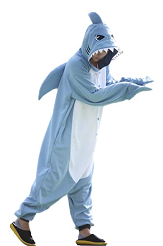 wotogold Herren Tier Shark Pyjamas Cosplay Kostüme X-Small Hellblau von wotogold