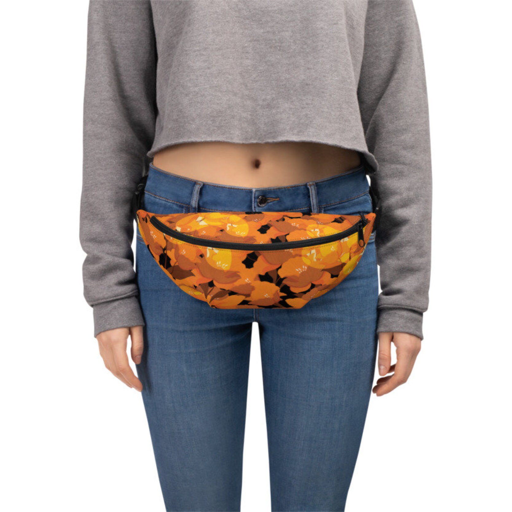 Orange Floral Fanny Pack von wowsee