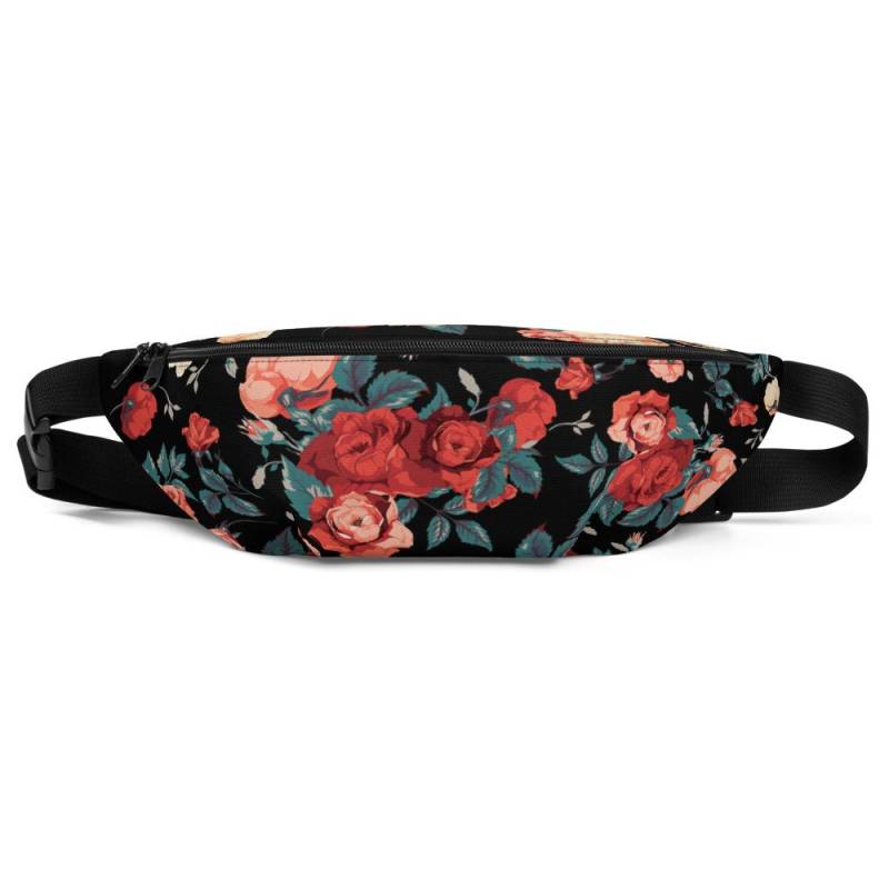Vintage Rose Auf Schwarz Fanny Pack, Um Ihre Wertsachen Sicher Zu Halten Vintage Rose Auf Schwarz Fanny Pack, Um Ihre Wertsachen Sicher Zu Halten von wowsee