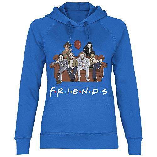 wowshirt Damen Hoodie Clown Halloween Horror Jason Freitag der 13 Gruselig Sofa, Größe:L, Farbe:Royal Blue von wowshirt