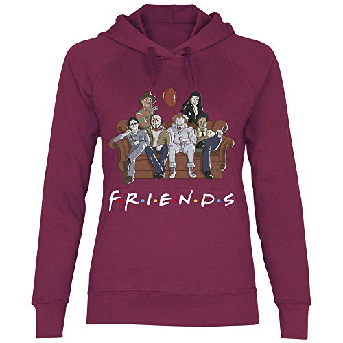 wowshirt Damen Hoodie Clown Halloween Horror Jason Freitag der 13 Gruselig Sofa, Größe:XL, Farbe:Burgundy von wowshirt