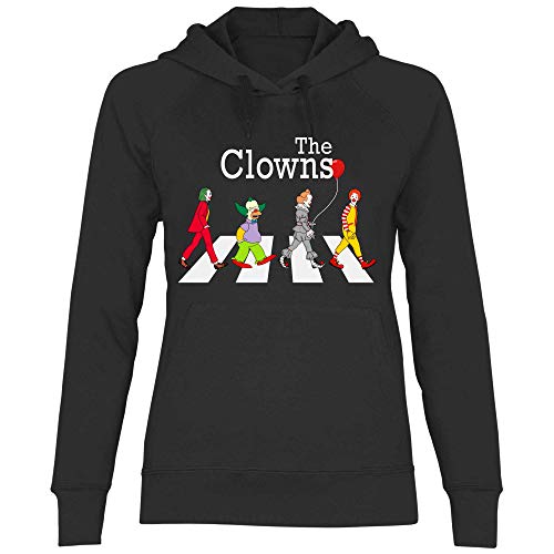 wowshirt Damen Hoodie Clown Zebrastreifen Parodie Witz Karneval, Größe:S, Farbe:Black von wowshirt