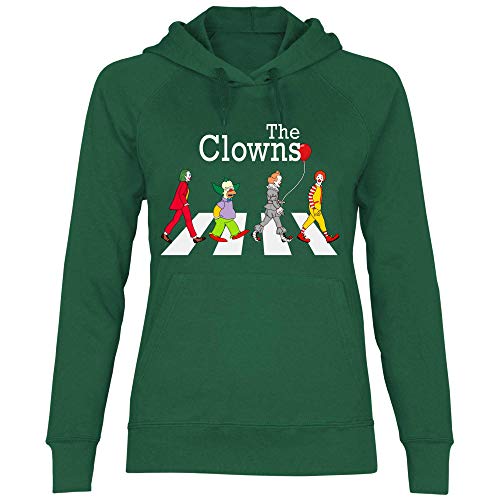 wowshirt Damen Hoodie Clown Zebrastreifen Parodie Witz Karneval, Größe:XL, Farbe:Bottle Green von wowshirt