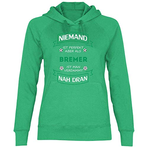 wowshirt Damen Hoodie Fußball Trikot Bremer Bremen, Größe:L, Farbe:Kelly Green von wowshirt