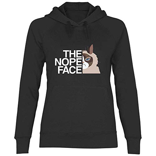 wowshirt Damen Hoodie Geschenk für Katzenliebhaber The Nope Face Faul Katzen-Motiv, Größe:XL, Farbe:Black von wowshirt