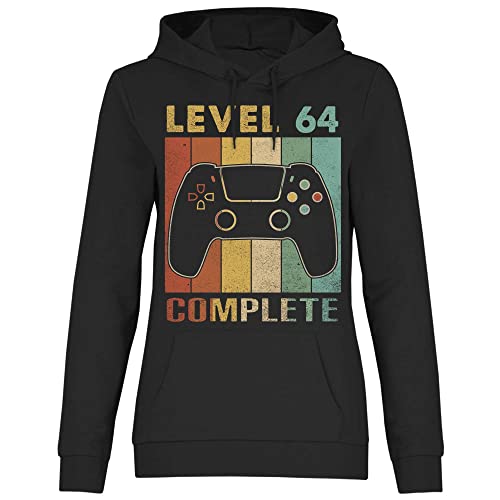 wowshirt Damen Hoodie Herren Geburtstagsgeschenk Für Gamer Zocker 18 20 30 Geburtstag Gaming, Größe:XL, Farbe:Level 64 Complete Black von wowshirt