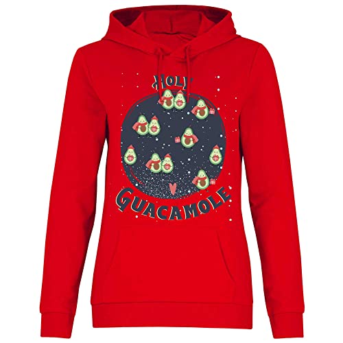 wowshirt Damen Hoodie Holy Guacamole Avocado Weihnachten, Größe:M, Farbe:Red von wowshirt